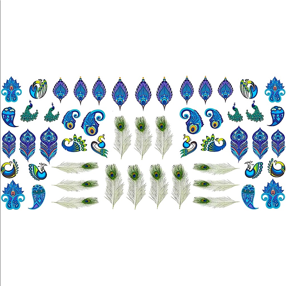💌BO/GO$6 🦚 Peacock Nail Water transfer decals - Picture 2 of 4